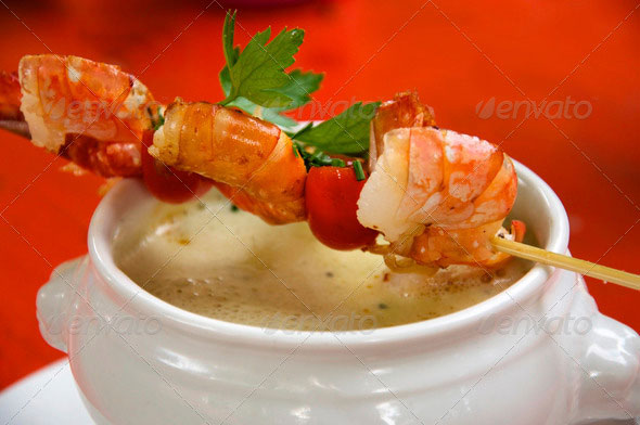 Soup with shrimps
